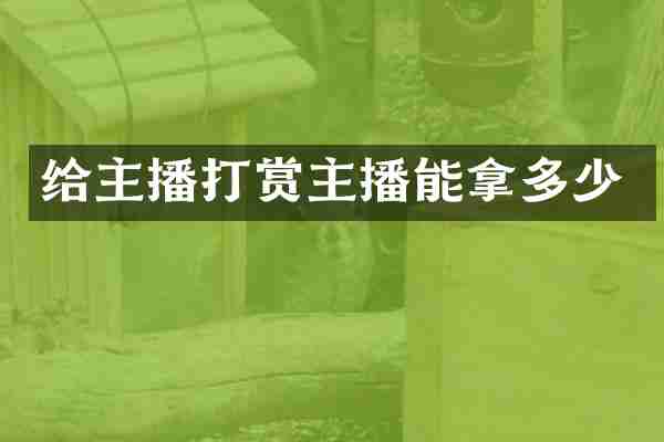 给主播打赏主播能拿多少