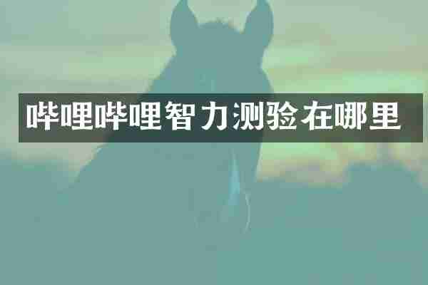 哔哩哔哩智力测验在哪里