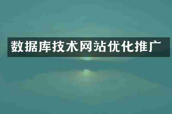 数据库技术网站优化推广