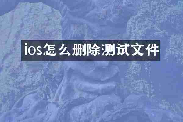 ios怎么删除测试文件