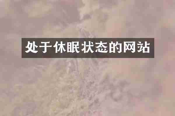 处于休眠状态的网站