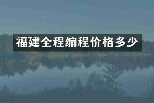 福建全程编程价格多少