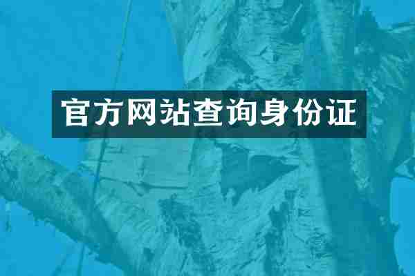官方网站查询身份证