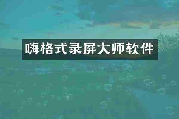 嗨格式录屏大师软件