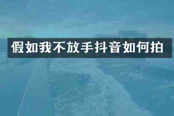 假如我不放手抖音如何拍