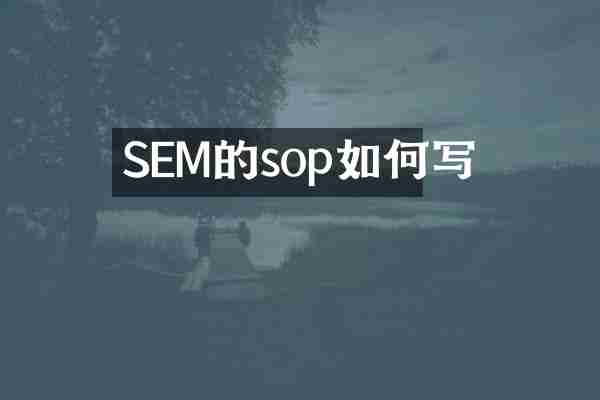 SEM的sop如何写