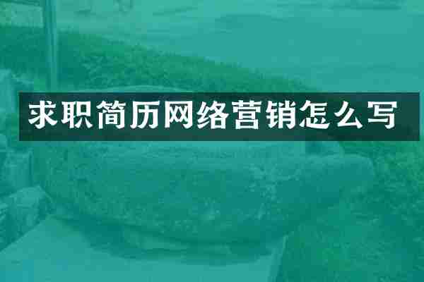 求职简历网络营销怎么写
