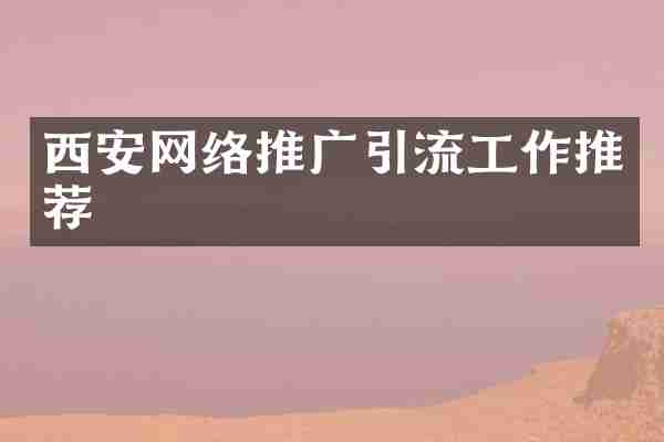 西安网络推广引流工作推荐