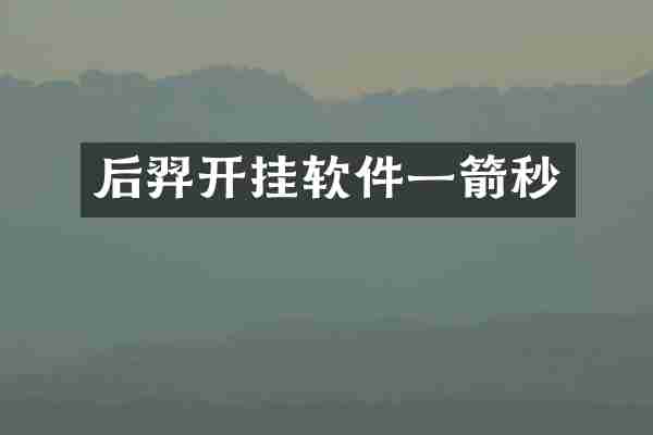 后羿开挂软件一箭秒