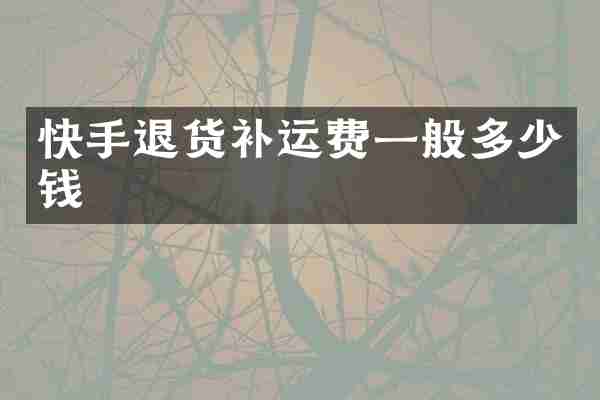 快手退货补运费一般多少钱