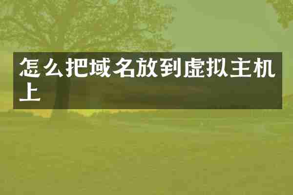 怎么把域名放到虚拟主机上