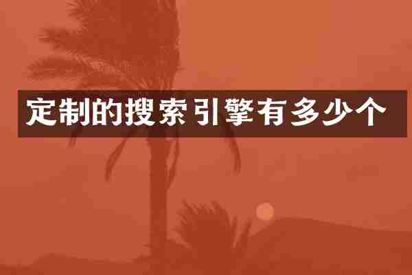 定制的搜索引擎有多少个