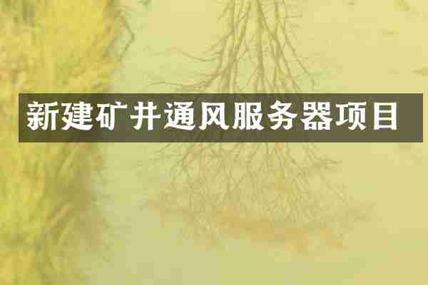 新建矿井通风服务器项目