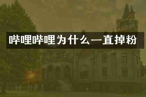 哔哩哔哩为什么一直掉粉