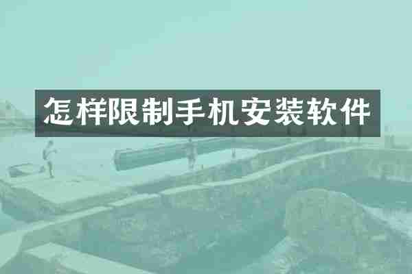 怎样限制手机安装软件