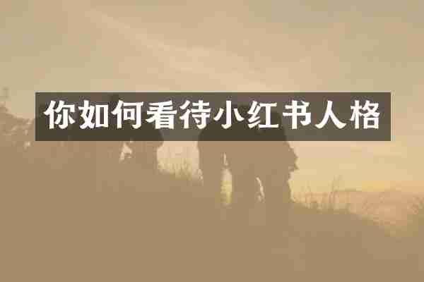 你如何看待小红书人格