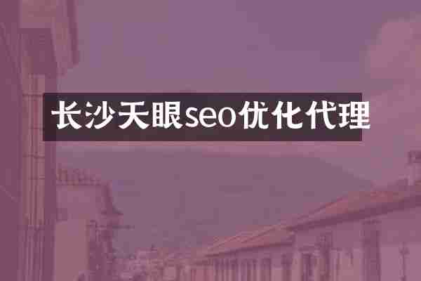 长沙天眼seo优化代理