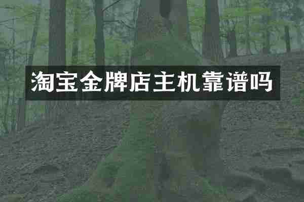 淘宝金牌店主机靠谱吗