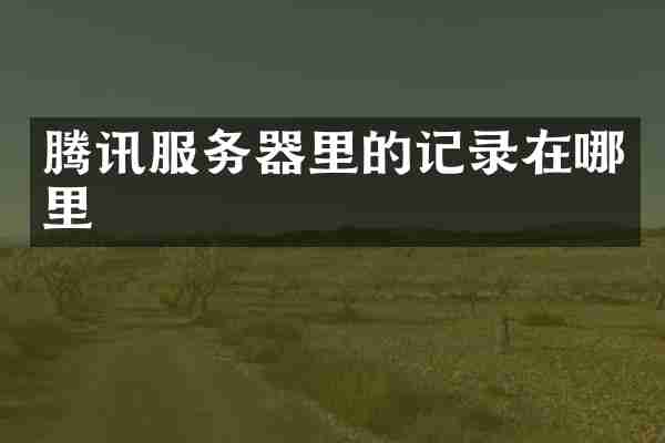 腾讯服务器里的记录在哪里