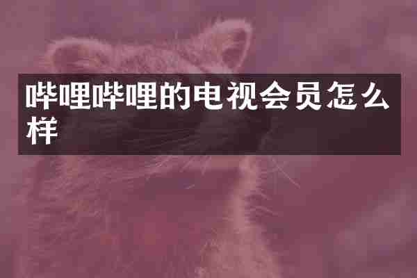 哔哩哔哩的电视会员怎么样
