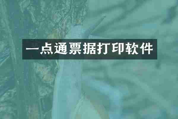 一点通票据打印软件