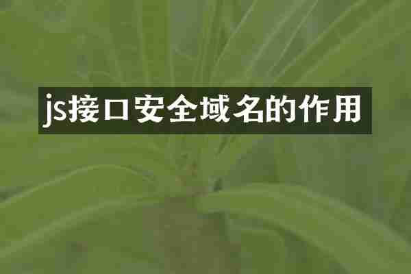 js接口安全域名的作用