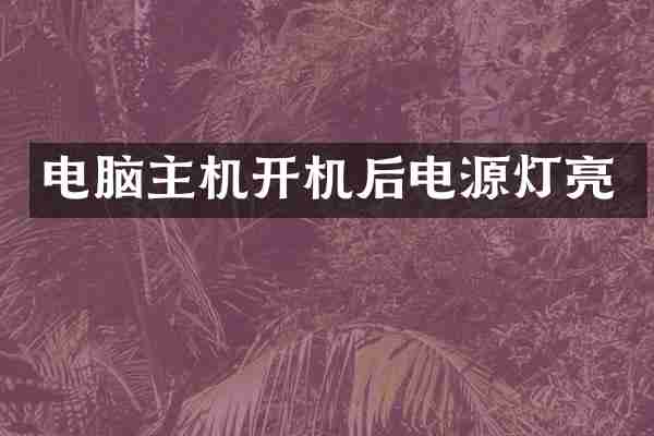 电脑主机开机后电源灯亮