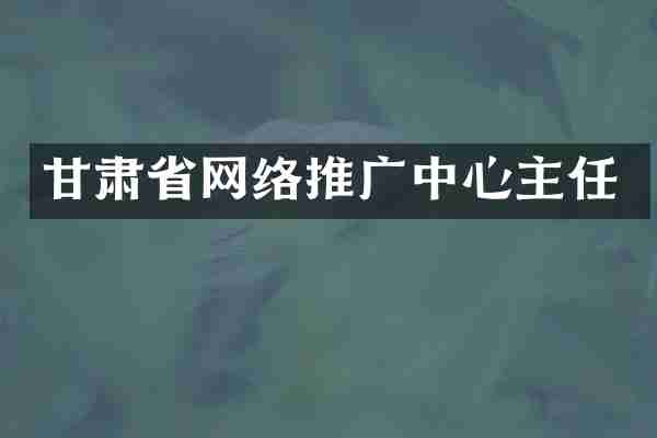 甘肃省网络推广中心主任
