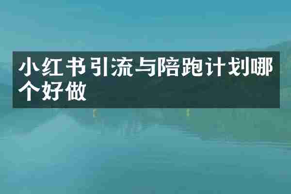 小红书引流与陪跑计划哪个好做
