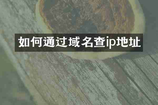 如何通过域名查ip地址