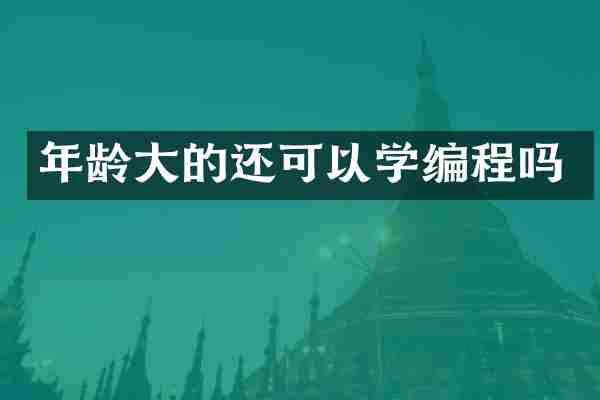 年龄大的还可以学编程吗