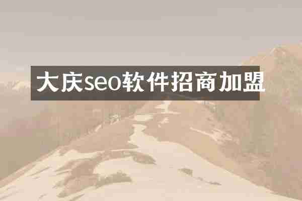 大庆seo软件招商加盟