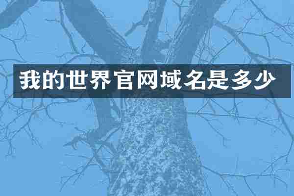 我的世界官网域名是多少