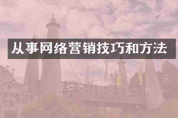 从事网络营销技巧和方法