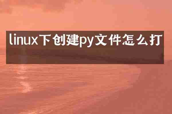 linux下创建py文件怎么打开