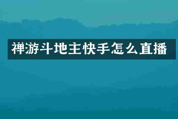 禅游斗地主快手怎么直播