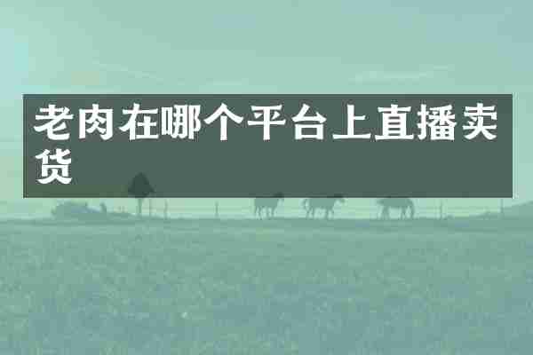老肉在哪个平台上直播卖货