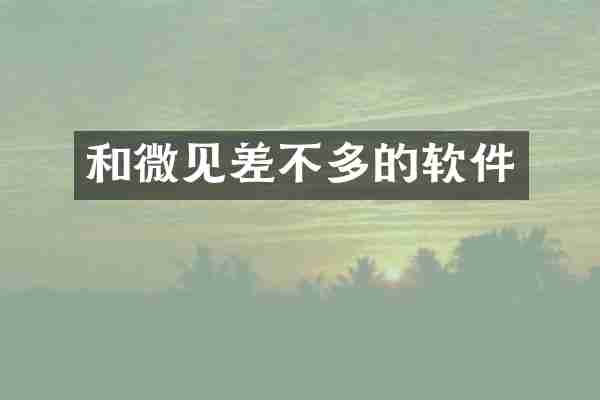 和微见差不多的软件