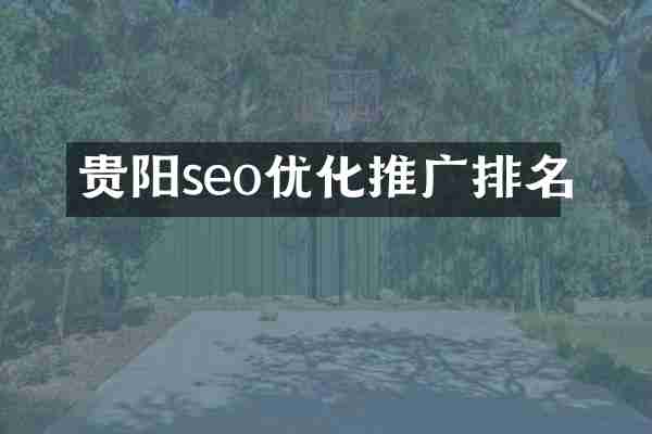 贵阳seo优化推广排名