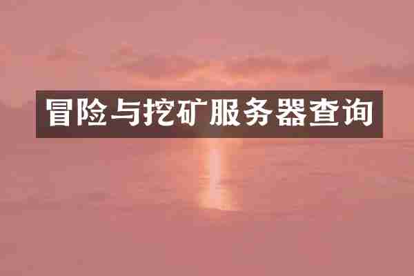 冒险与挖矿服务器查询