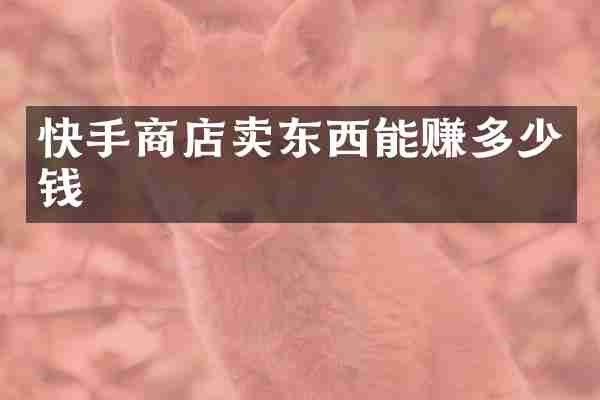 快手商店卖东西能赚多少钱