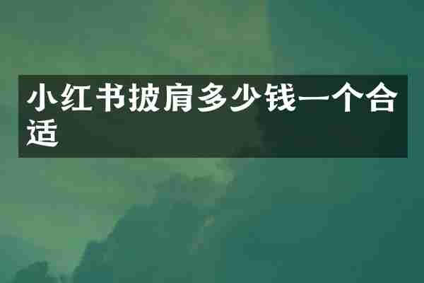 小红书披肩多少钱一个合适