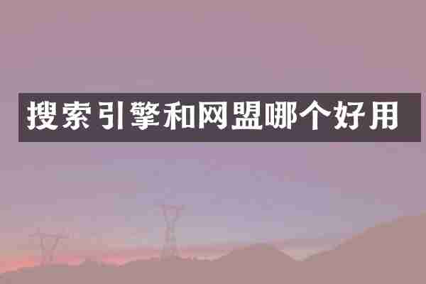 搜索引擎和网盟哪个好用