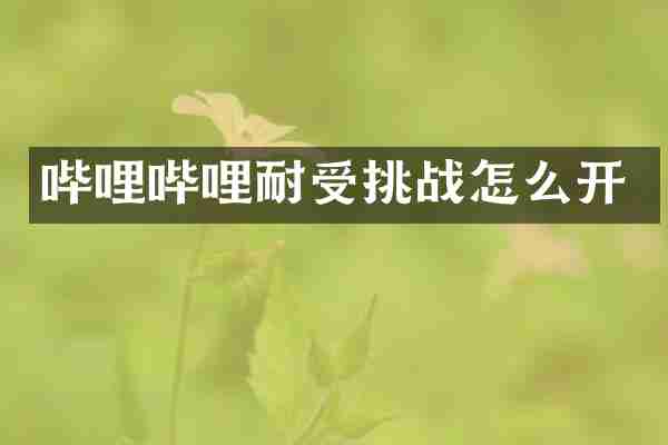 哔哩哔哩耐受挑战怎么开
