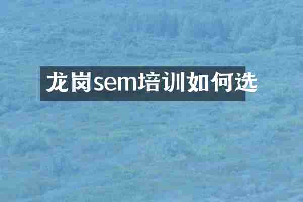 龙岗sem培训如何选