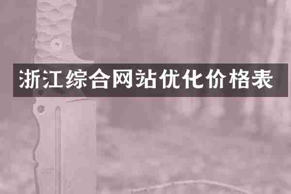 浙江综合网站优化价格表