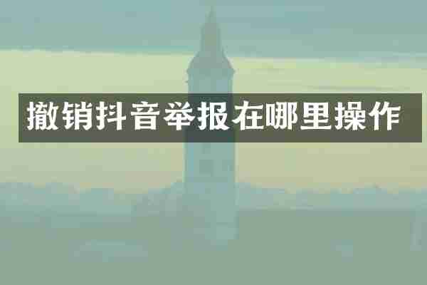 撤销抖音举报在哪里操作