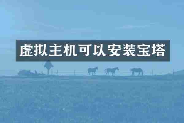 虚拟主机可以安装宝塔