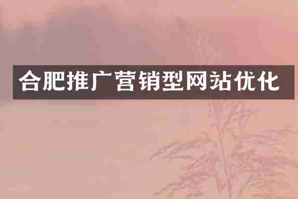 合肥推广营销型网站优化
