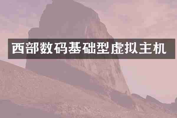 西部数码基础型虚拟主机